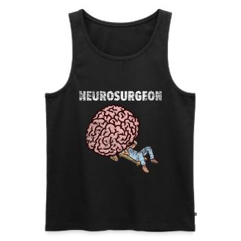 Neurosurgery Doctor Brain Surgeon Gift - Men's Premium Organic Tank Top - black - Front - AI Model Male 178 light (178cm)