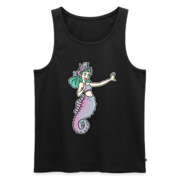 Seepferdchen Prinzessin Fisch Ozean Geschenk - Männer Premium Bio Tank Top - Schwarz - Vorne - AI Model Male 178 light (178cm)