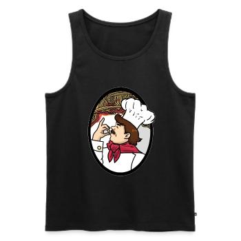 Chef spaghetti - Débardeur bio Premium Homme - noir - Devant - Michal (187cm)