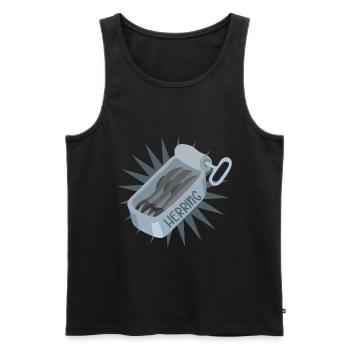 Hering Sardinen - Männer Premium Bio Tank Top - Schwarz - Vorne - AI Model Male 178 light (178cm)