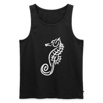 Sea horse fish tattoo - Men's Premium Organic Tank Top - black - Front - AI Model Male 178 light (178cm)