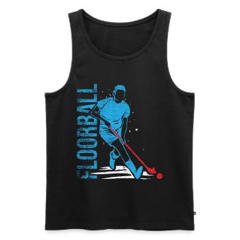 Cadeau de hockey Floorball - Débardeur bio Premium Homme - noir - Devant - Michal (187cm)
