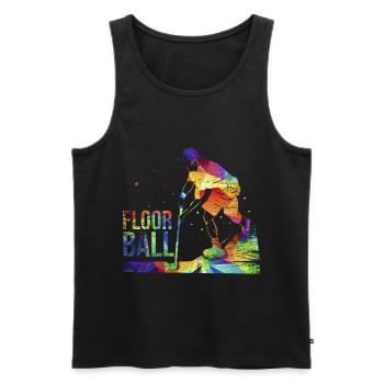Floorball sports hockey - Men's Premium Organic Tank Top - black - Front - Michal (187cm)