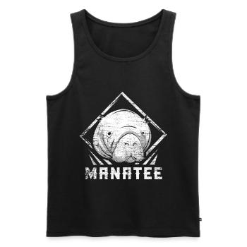 Manatee Dugong Gift - Men's Premium Organic Tank Top - black - Front - AI Model Male 178 light (178cm)