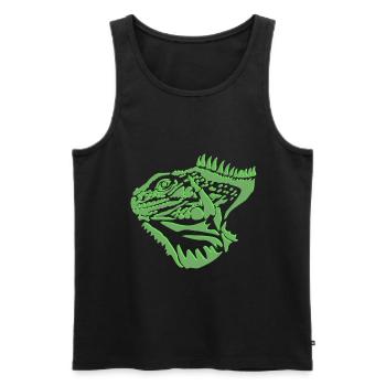Iguana lizard - Men's Premium Organic Tank Top - black - Front - Michal (187cm)