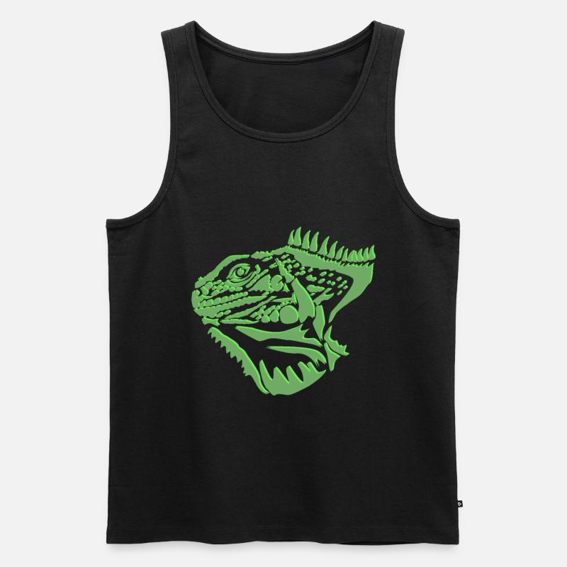Leguan Eidechse - Männer Premium Bio Tank Top - Schwarz