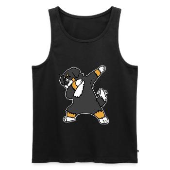 Berner Sennenhund dab - Männer Premium Bio Tank Top - Schwarz - Vorne - AI Model Male 178 light (178cm)