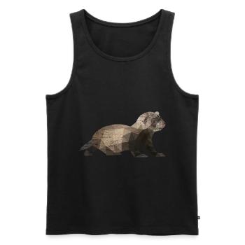 Frettchen Polygon Iltis - Männer Premium Bio Tank Top - Schwarz - Vorne - AI Model Male 178 light (178cm)