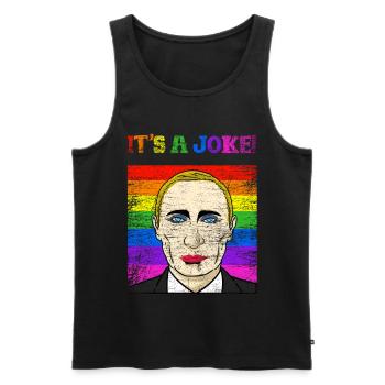 Putin joke politician gift - Men's Premium Organic Tank Top - black - Front - AI Model Male 178 light (178cm)