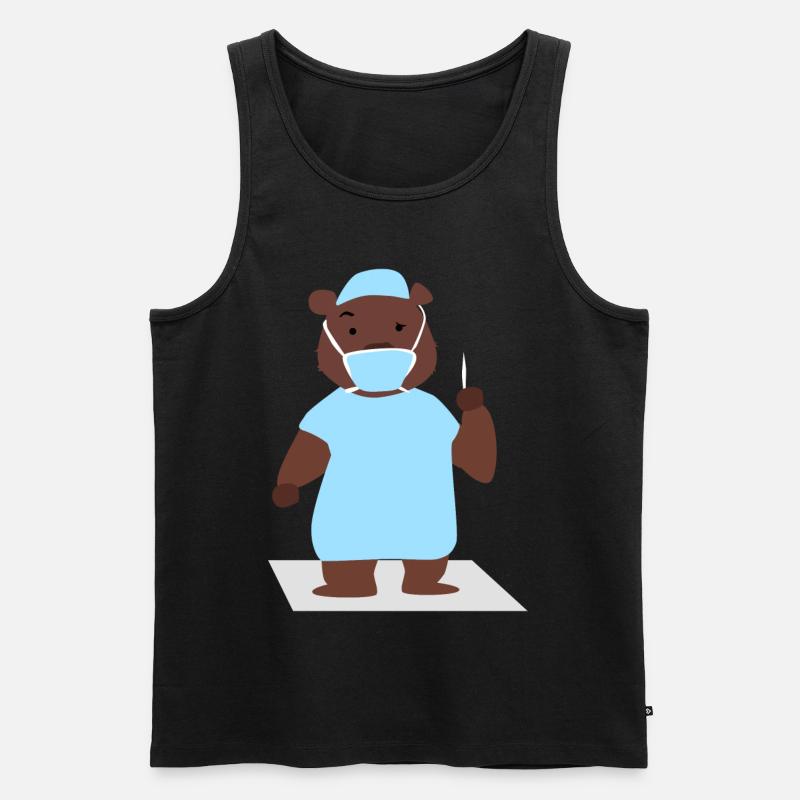 Bär Chirurg - Männer Premium Bio Tank Top - Schwarz