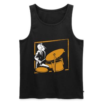 Cadeau de musique batterie - Débardeur bio Premium Homme - noir - Devant - Michal (187cm)