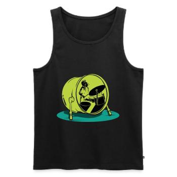 Drum drum music - Men's Premium Organic Tank Top - black - Front - Michal (187cm)