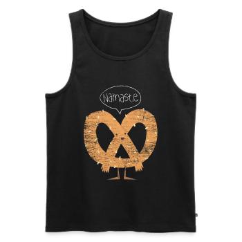 Bretzel Namaste cadeau - Débardeur bio Premium Homme - noir - Devant - Michal (187cm)