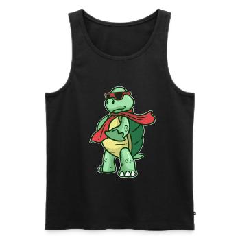 tortue - Débardeur bio Premium Homme - noir - Devant - Michal (187cm)
