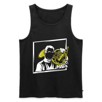 French horn hornist music - Men's Premium Organic Tank Top - black - Front - Michal (187cm)