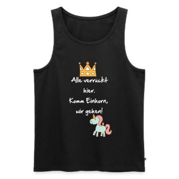 All crazy here, come unicorn we go - Men's Premium Organic Tank Top - black - Front - AI Model Male 178 light (178cm)