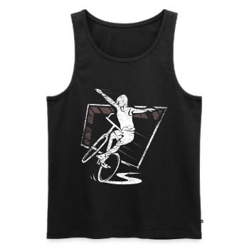 Cadeau de gymnastique vélo art - Débardeur bio Premium Homme - noir - Devant - AI Model Male 178 light (178cm)