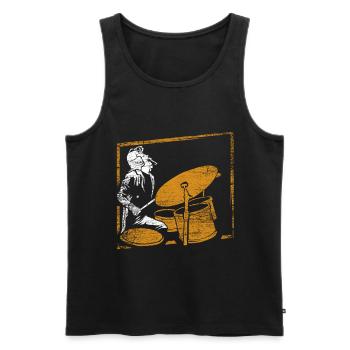 Drums music gift - Men's Premium Organic Tank Top - black - Front - Michal (187cm)