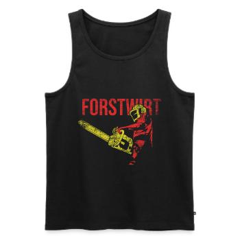 Forestry work - Men's Premium Organic Tank Top - black - Front - AI Model Male 178 light (178cm)