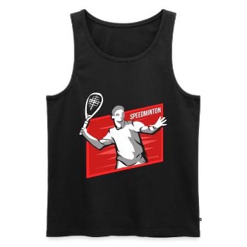 Speedminton - Débardeur bio Premium Homme - noir - Devant - AI Model Male 178 light (178cm)