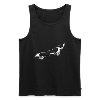 Border Collie - Men's Premium Organic Tank Top - black - Front - Michal (187cm)