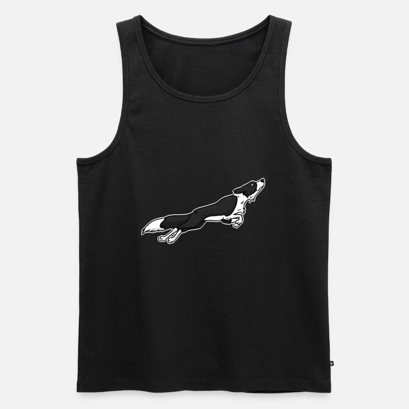 Border Collie - Männer Premium Bio Tank Top - Schwarz