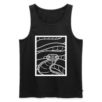 python - Men's Premium Organic Tank Top - black - Front - AI Model Male 178 light (178cm)