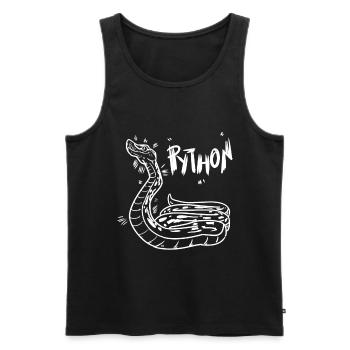 python - Men's Premium Organic Tank Top - black - Front - AI Model Male 178 light (178cm)
