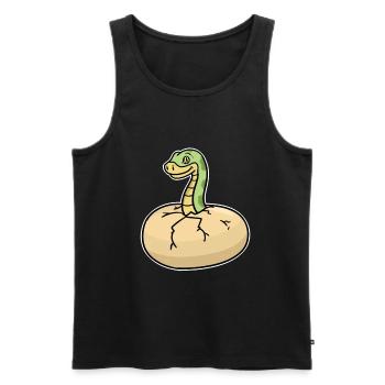 python - Men's Premium Organic Tank Top - black - Front - AI Model Male 178 light (178cm)