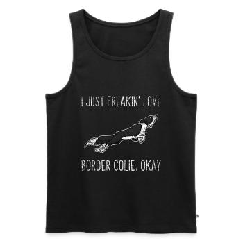 Border Collie - Men's Premium Organic Tank Top - black - Front - Michal (187cm)