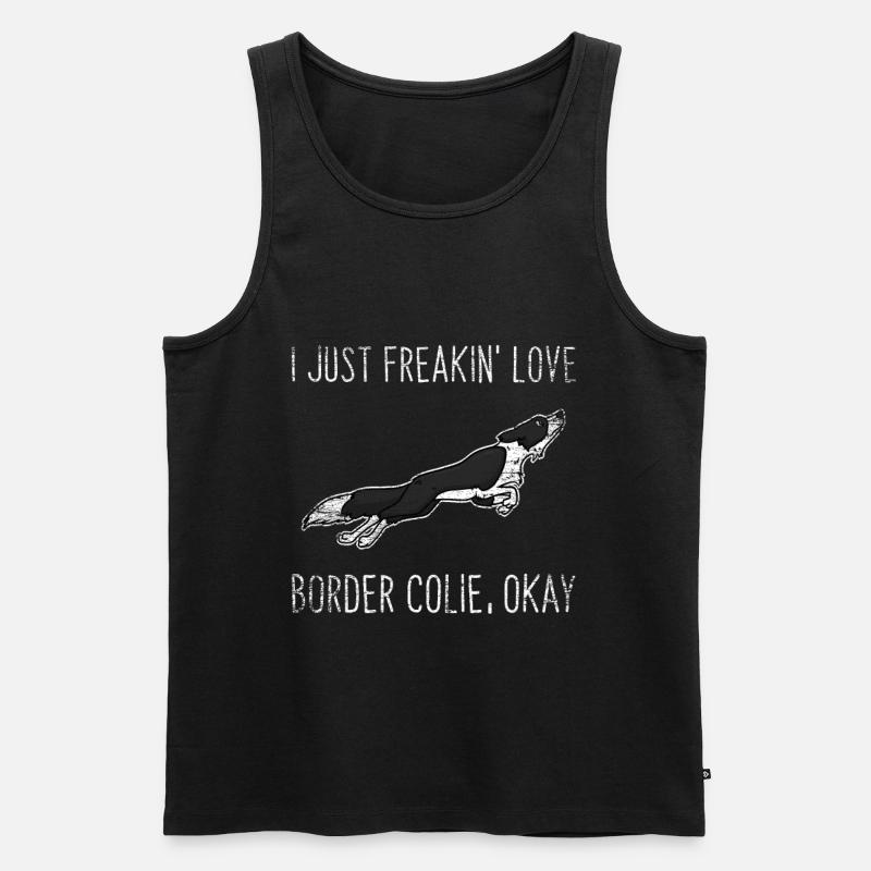 Border Collie - Männer Premium Bio Tank Top - Schwarz