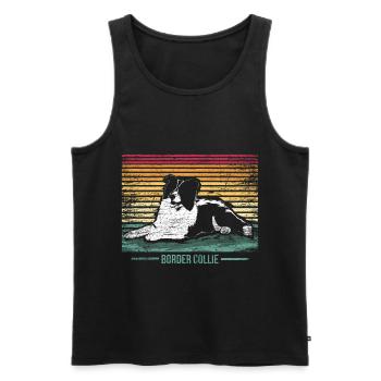 Border Collie - Men's Premium Organic Tank Top - black - Front - Michal (187cm)