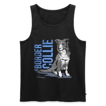 Border Collie - Männer Premium Bio Tank Top - Schwarz - Vorne - AI Model Male 178 light (178cm)
