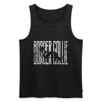 Border collie - Men's Premium Organic Tank Top - black - Front - Michal (187cm)