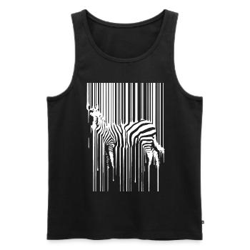 Zebra - Männer Premium Bio Tank Top - Schwarz - Vorne - Michal (187cm)