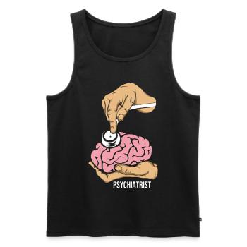 psychiatre - Débardeur bio Premium Homme - noir - Devant - AI Model Male 178 light (178cm)