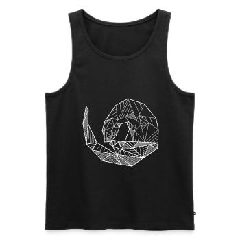 Geometrisches Otter - Männer Premium Bio Tank Top - Schwarz - Vorne - Michal (187cm)