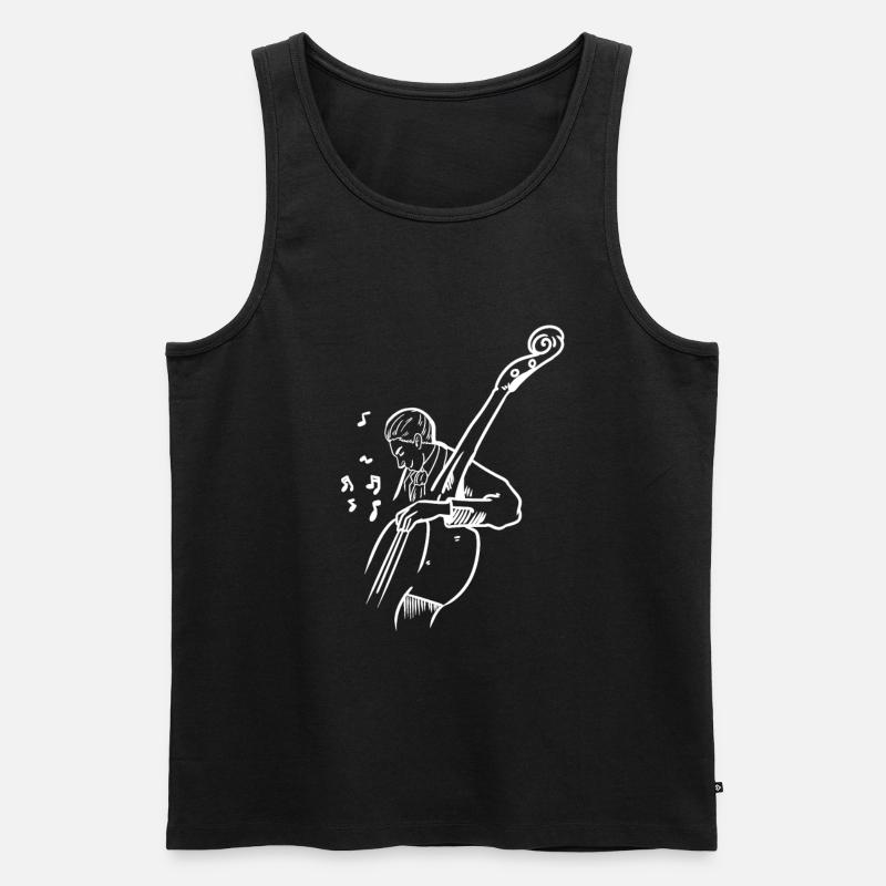 Kontrabass - Männer Premium Bio Tank Top - Schwarz