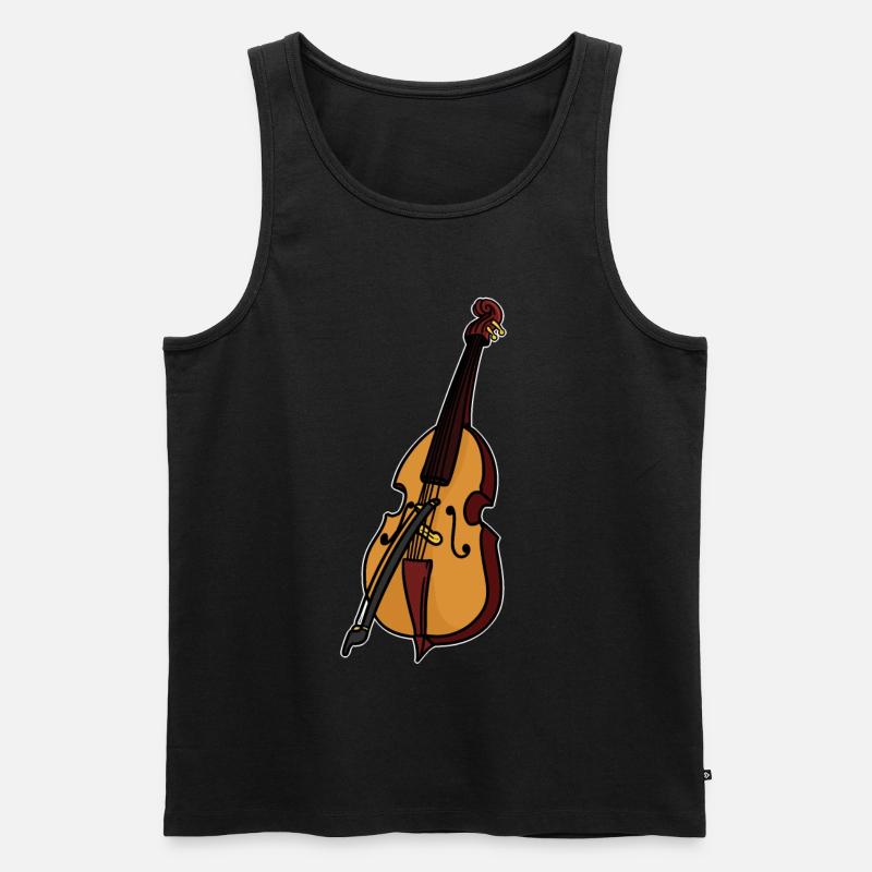 Kontrabass - Männer Premium Bio Tank Top - Schwarz
