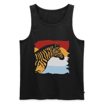 Zebra - Männer Premium Bio Tank Top - Schwarz - Vorne - Michal (187cm)