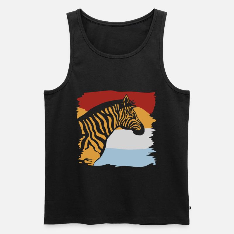 Zebra - Männer Premium Bio Tank Top - Schwarz