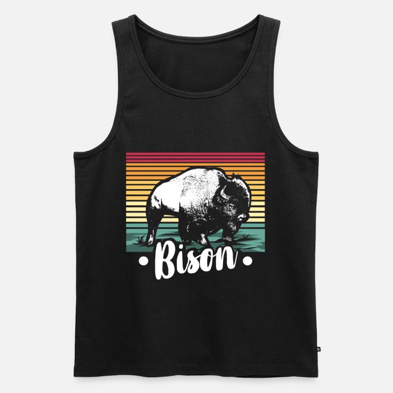 Bison - Männer Premium Bio Tank Top - Schwarz