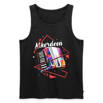 Akkordeon Polygon - Männer Premium Bio Tank Top - Schwarz - Vorne - Michal (187cm)