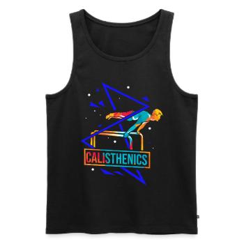 Calisthenics polygon - Men's Premium Organic Tank Top - black - Front - AI Model Male 178 light (178cm)