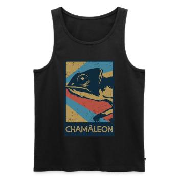 Chameleon gift - Men's Premium Organic Tank Top - black - Front - AI Model Male 178 light (178cm)