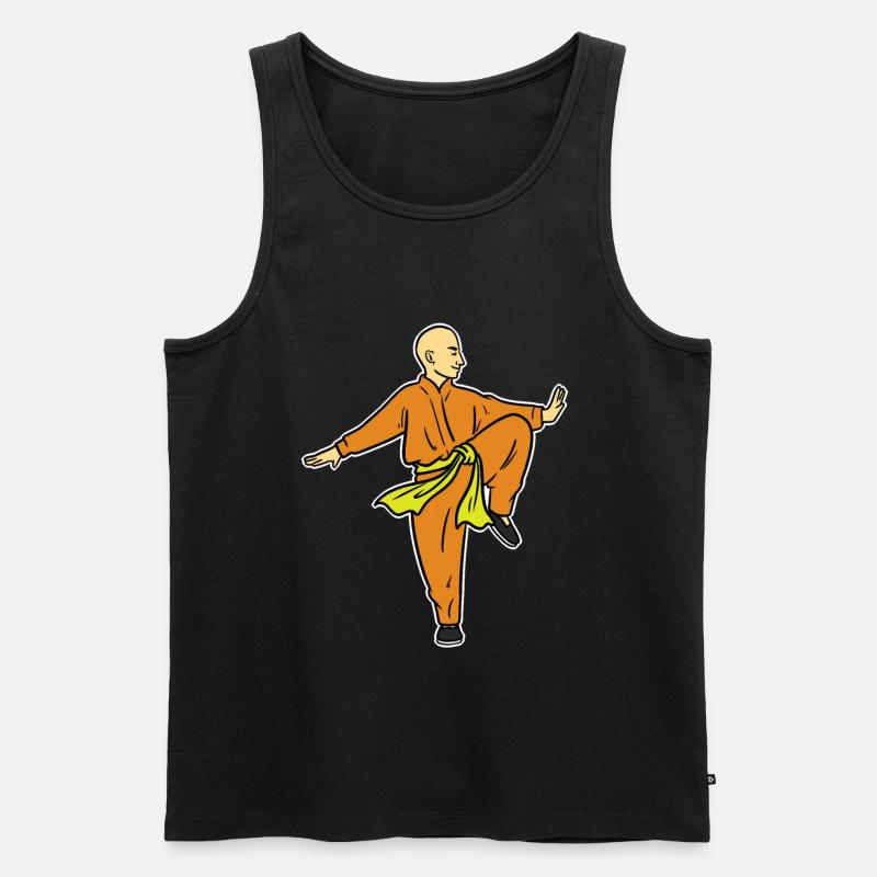 Qigong Mönch - Männer Premium Bio Tank Top - Schwarz