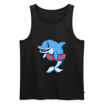 Dolphin - Men's Premium Organic Tank Top - black - Front - AI Model Male 178 light (178cm)