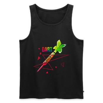 Darts polygon gift - Men's Premium Organic Tank Top - black - Front - AI Model Male 178 light (178cm)