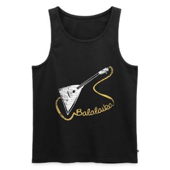 Balalaika Geschenk - Männer Premium Bio Tank Top - Schwarz - Vorne - Michal (187cm)