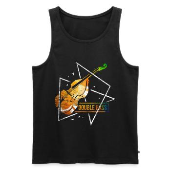 Double Bass Violin Polygon - Men's Premium Organic Tank Top - black - Front - Michal (187cm)